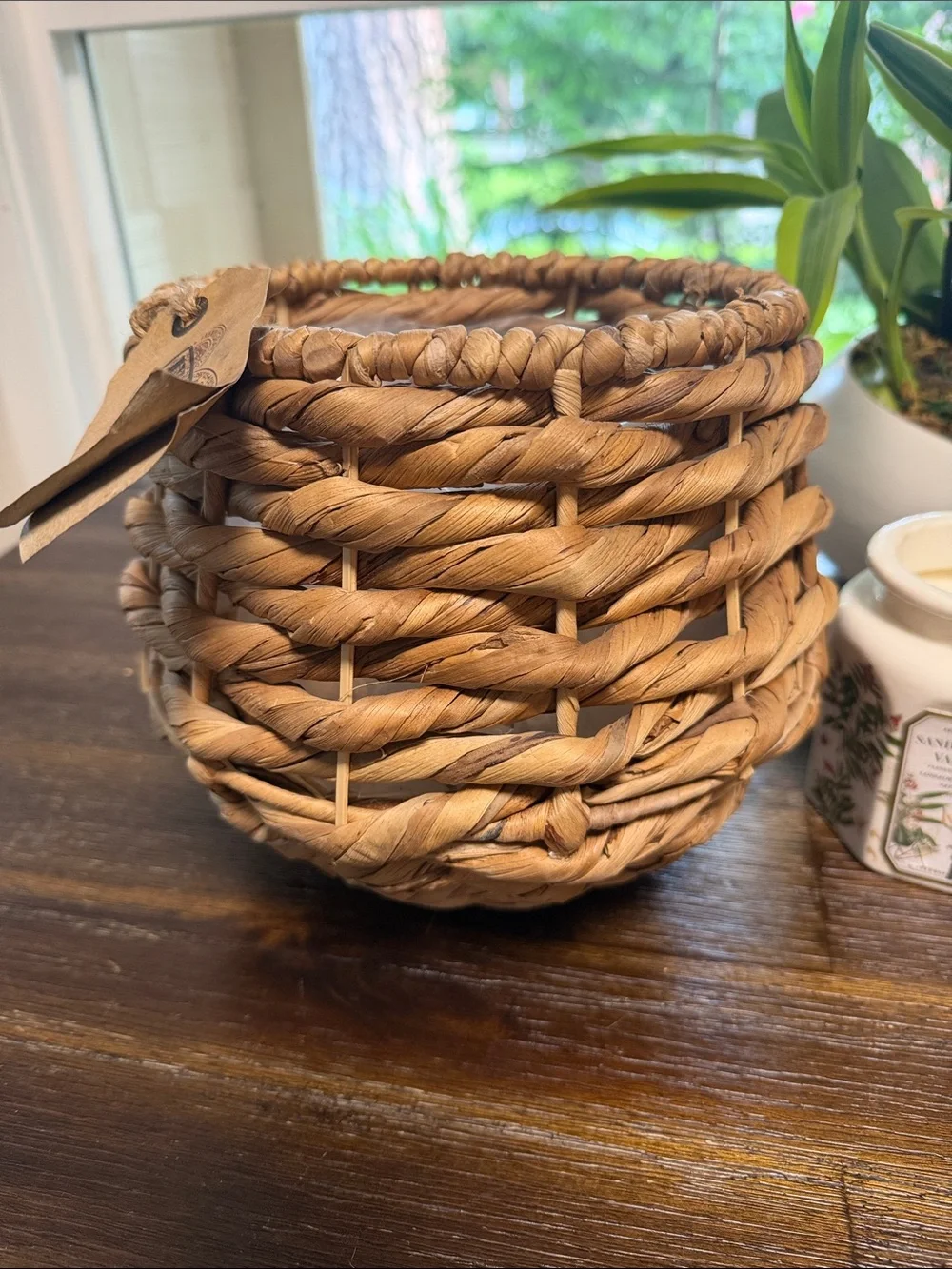 Handwoven Natural Seagrass Decorative Basket - Brown